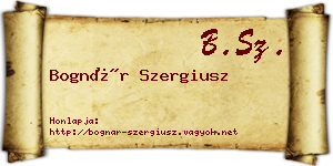 Bognár Szergiusz névjegykártya